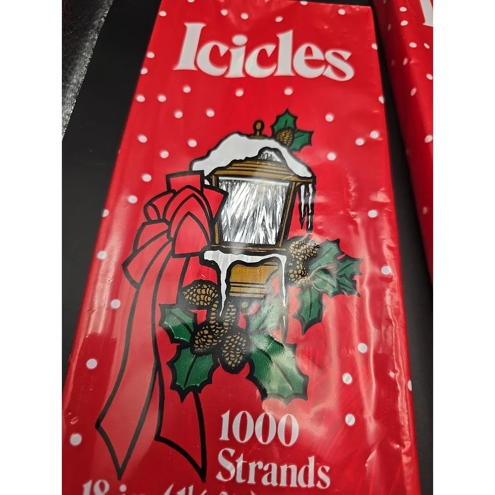 Christmas Silver Icicles 1000 Strands USA Made BY Union Wadding 4 Box Lot‎